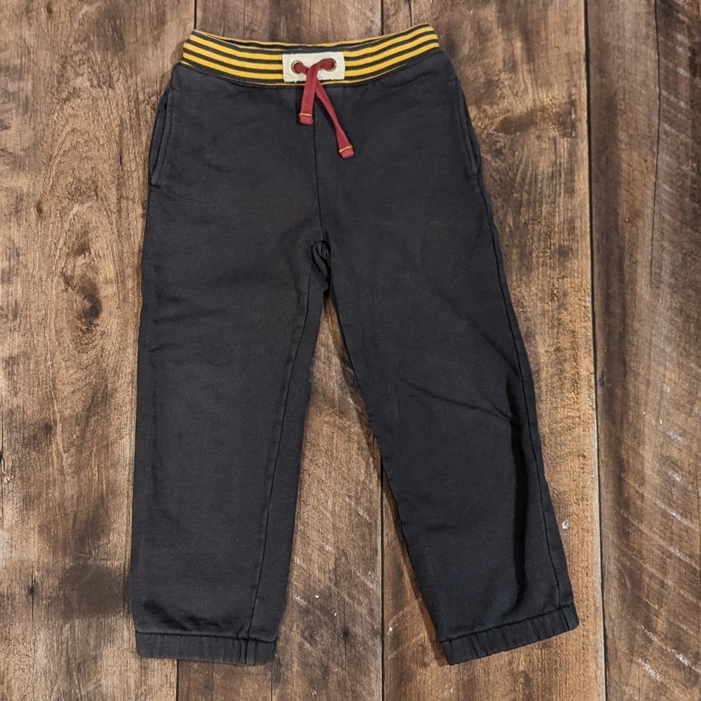 Mini Boden sweat pants, size 6, gray and yellow